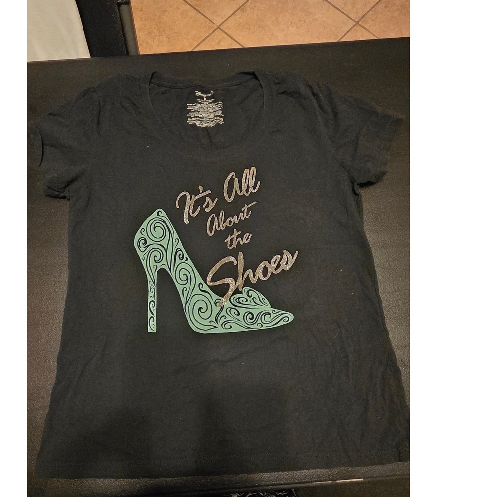 Disney Store Cinderella Its All About the Shoes Graphic Tee Black XL